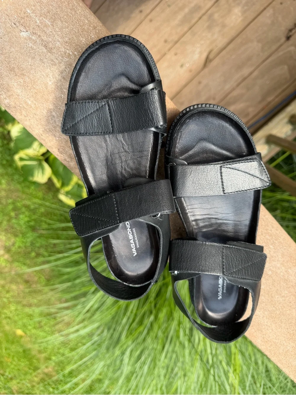 Vagabond Shoemakers Black Leather Chunky Sport Sandals EU 38